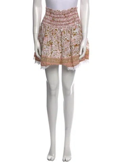 Pre-owned Poupette St Barth Printed Mini Skirt In White