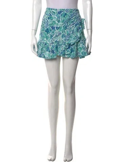 Pre-owned Poupette St Barth Printed Mini Skirt In White