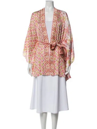 Pre-owned Poupette St Barth Printed Robe In Red