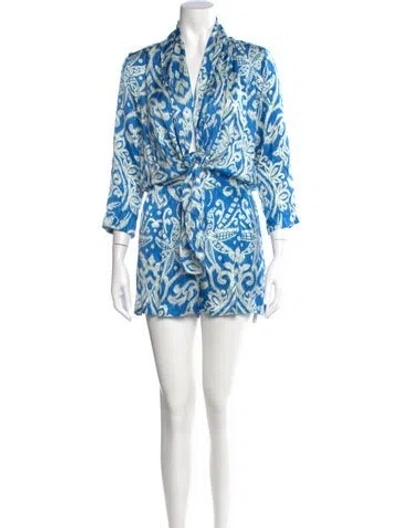 Pre-owned Poupette St Barth Printed Romper In Blue