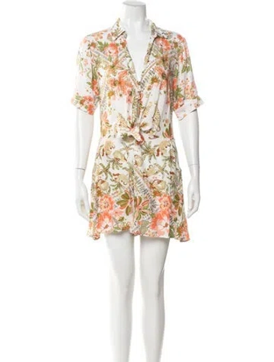 Pre-owned Poupette St Barth Printed Romper In Neutral