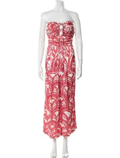 Pre-owned Poupette St Barth Printed Strapless Jumpsuit