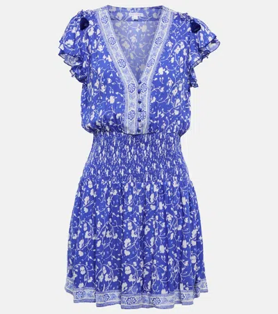 Poupette St Barth Rachel Floral Minidress In Royal Poppy