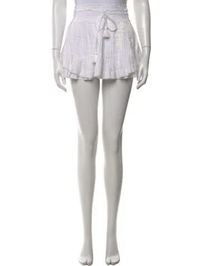 Pre-owned Poupette St Barth Ruffle Embellishment Mini Skirt In White