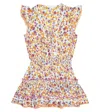 Poupette St Barth Ruffled Floral Dress In Aqua Blossom