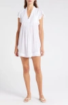 Poupette St Barth Sasha Cover-up Minidress In Optic White