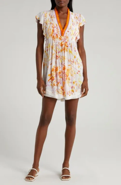 Poupette St Barth Sasha Cover-up Minidress In Orange Nemesia