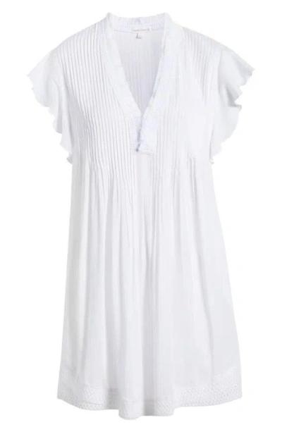 Poupette St Barth Sasha Floral Cover-up Minidress In Optic White