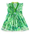 Poupette St Barth Sasha Floral Fringed Lace-trimmed Dress In Green