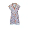 Poupette St Barth Sasha Mini Dress Kids Sky Blue Clary In Gray