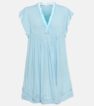 Poupette St Barth Sasha Minidress In Baby Blue