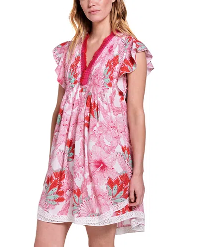 Poupette St Barth Sasha Pintuck Mini Dress In Multi