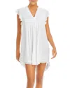 Poupette St Barth Sasha Floral Cover-up Minidress In Optic White