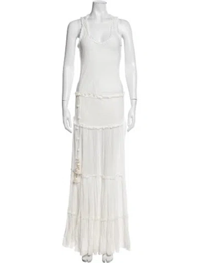 Pre-owned Poupette St Barth Scoop Neck Long Dress In Neutral
