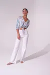 Poupette St Barth Shirt Azia Botanique White Blue In Multi