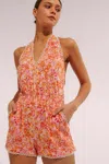 Poupette St Barth Short Jumpsuit Beth In Orange