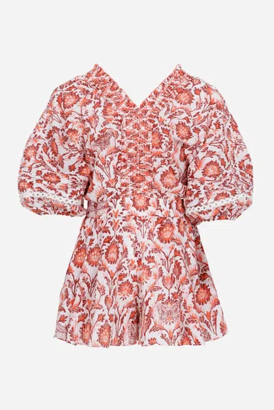 Poupette St Barth Short Jumpsuit Chantal For Girls In Orange