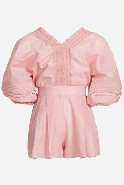 Poupette St Barth Short Jumpsuit Chantal For Girls In Pink