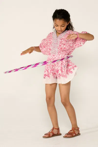 Poupette St Barth Short Jumpsuit Chantal For Girls In Animal Print