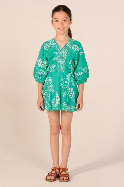Poupette St Barth Kids' Short Jumpsuit Chantal For Girls In Green