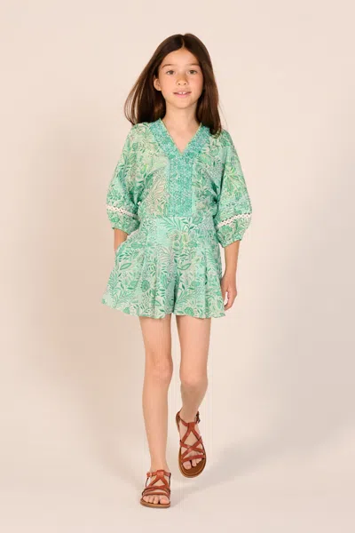 Poupette St Barth Short Jumpsuit Chantal For Girls In Green