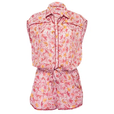 Poupette St Barth Short Jumpsuit Margo Pink Clary