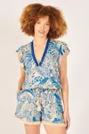 Poupette St Barth Short Jumpsuit Sasha In Blue