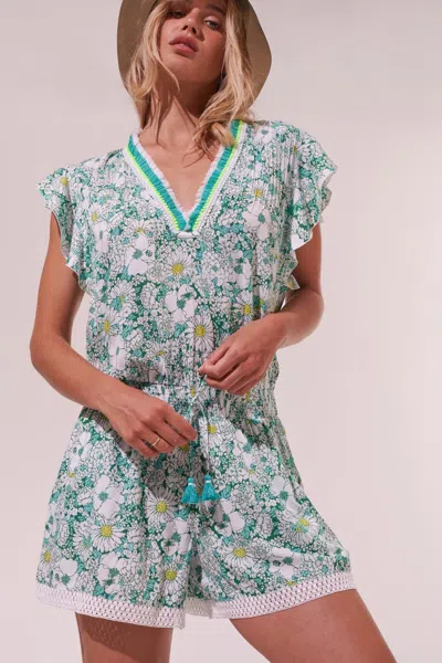 Poupette St Barth Short Jumpsuit Sasha In Green