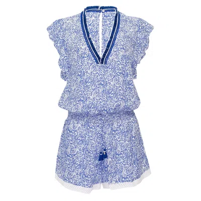 Poupette St Barth Short Jumpsuit Sasha Blue Canary