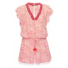 Poupette St Barth Short Jumpsuit Sasha Pink Canary In Pink