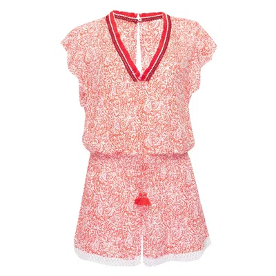 Poupette St Barth Short Jumpsuit Sasha Pink Canary