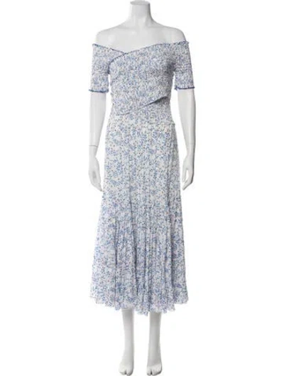Pre-owned Poupette St Barth Silk Long Dress In White