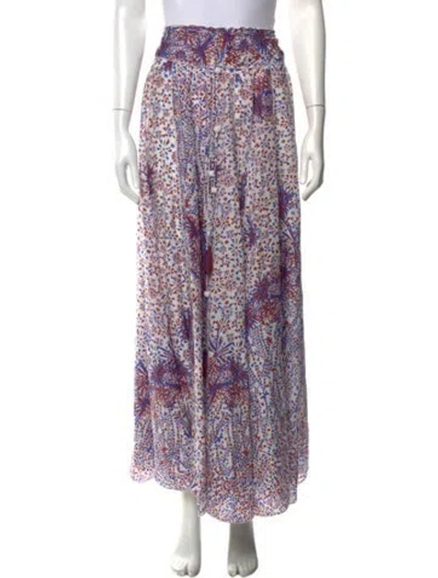 Pre-owned Poupette St Barth Silk Long Skirt In Pink
