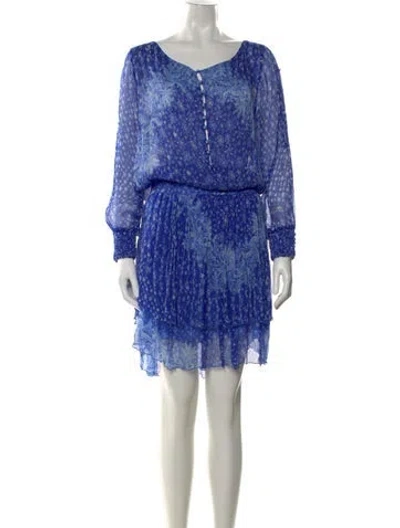 Pre-owned Poupette St Barth Silk Mini Dress In Blue