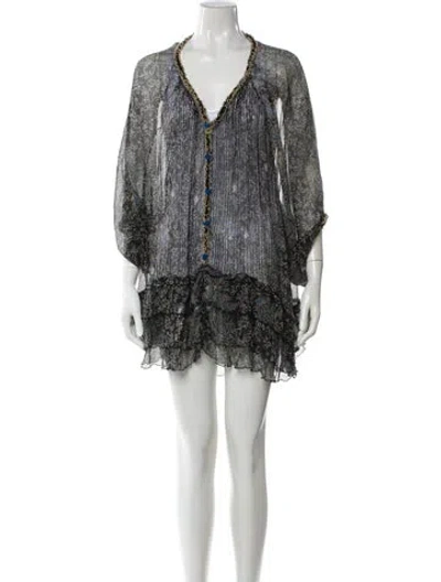 Pre-owned Poupette St Barth Silk Mini Dress In Multi
