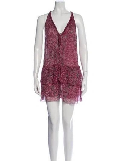 Pre-owned Poupette St Barth Silk Mini Dress In Purple