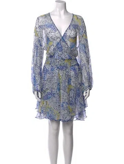 Pre-owned Poupette St Barth Silk Mini Dress W/ Tags In Blue