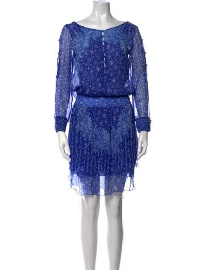 Pre-owned Poupette St Barth Silk Mini Dress W/ Tags In Blue