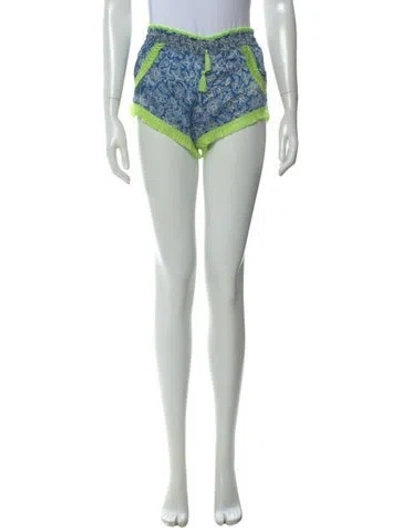 Pre-owned Poupette St Barth Silk Mini Shorts In Blue