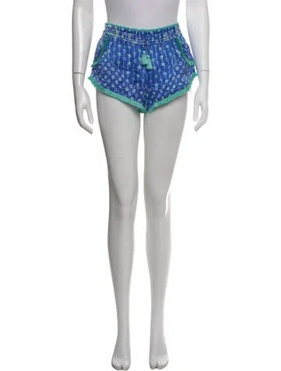 Pre-owned Poupette St Barth Silk Mini Shorts In Blue