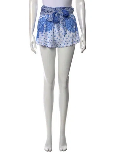 Pre-owned Poupette St Barth Silk Mini Shorts In Blue