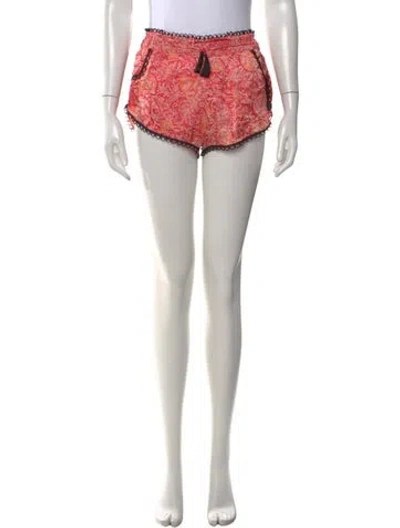 Pre-owned Poupette St Barth Silk Mini Shorts In Orange