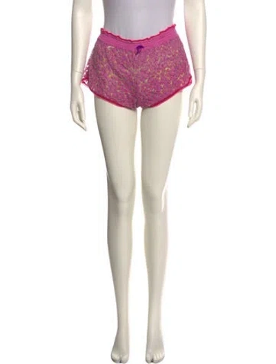 Pre-owned Poupette St Barth Silk Mini Shorts In Pink