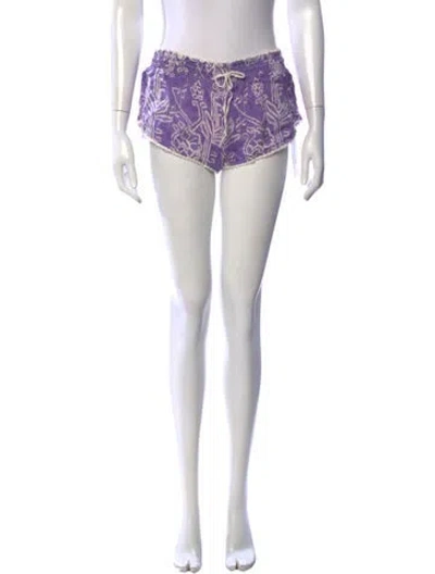 Pre-owned Poupette St Barth Silk Mini Shorts In White