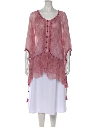 Pre-owned Poupette St Barth Silk Printed Blouse In Pink
