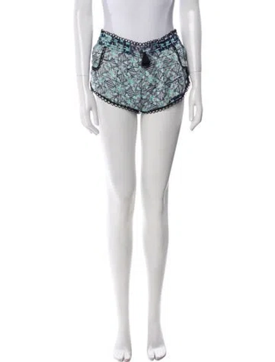 Pre-owned Poupette St Barth Silk Printed Pajamas In Blue