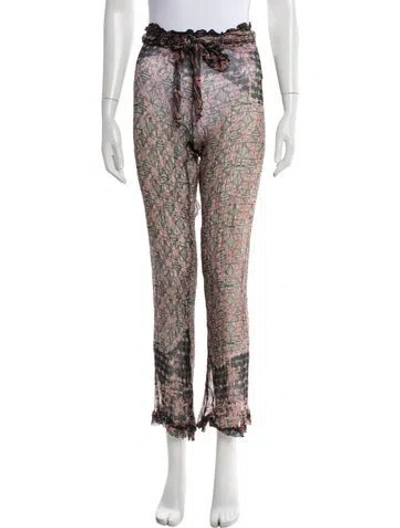 Pre-owned Poupette St Barth Silk Wide Leg Pants In Multicolor