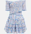 Poupette St Barth Minikleid Soledad Aus Baumwolle In Sky Mini Jonquille Mjs