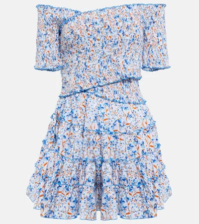 Poupette St Barth Minikleid Soledad Aus Baumwolle In Sky Mini Jonquille Mjs