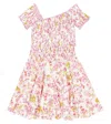 Poupette St Barth Soledad Floral Tiered Dress In Pink